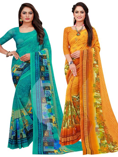 women's saree combo with blouse - 20209937 - Very Small Image - 1