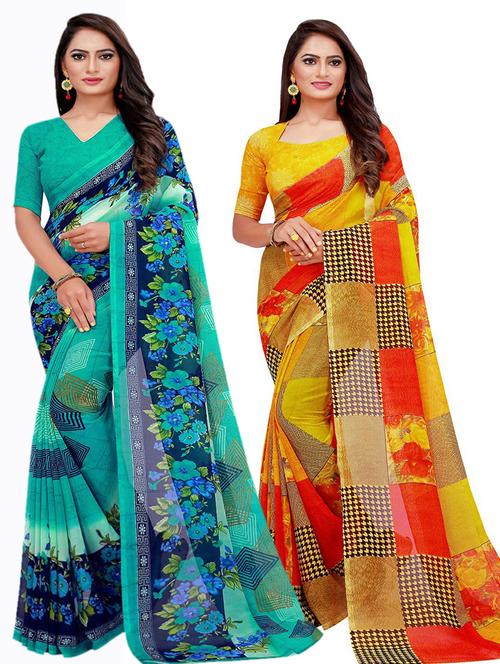 women's saree combo with blouse - 20209953 - Very Small Image - 1