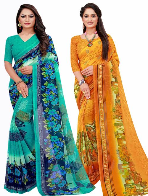 women's saree combo with blouse - 20209959 - Very Small Image - 1