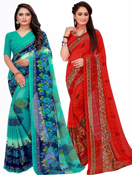 women's saree combo with blouse - 20209961 - Very Small Image - 1
