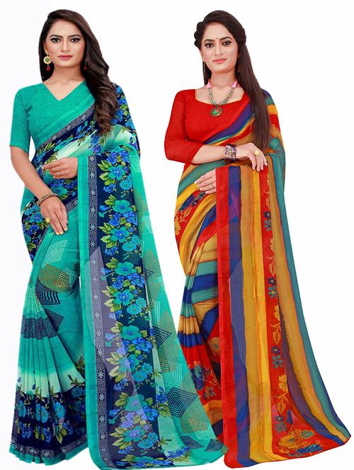 women's saree combo with blouse - 20209966 - Very Small Image - 1