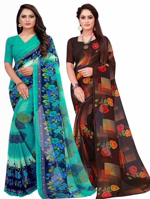 women's saree combo with blouse - 20209968 - Very Small Image - 1