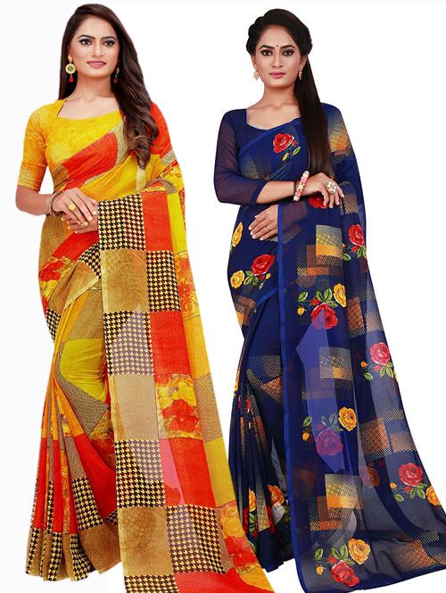 women's saree combo with blouse - 20210026 - Very Small Image - 1