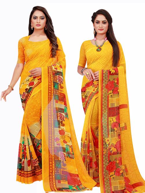 women's saree combo with blouse - 20210052 - Very Small Image - 1