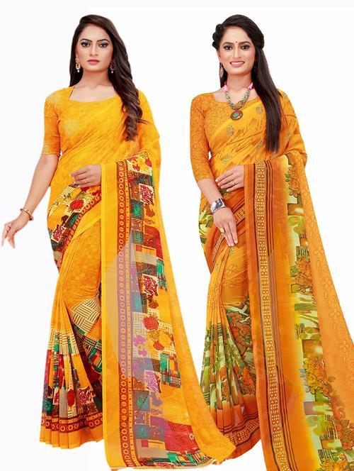 women's saree combo with blouse - 20210053 - Very Small Image - 1