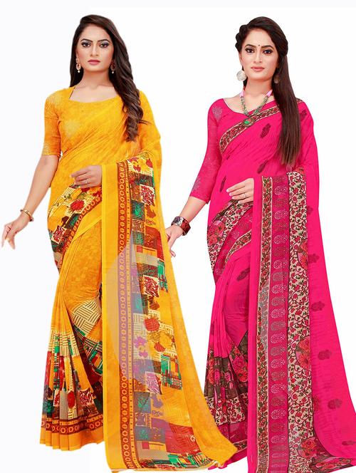 women's saree combo with blouse - 20210056 - Very Small Image - 1