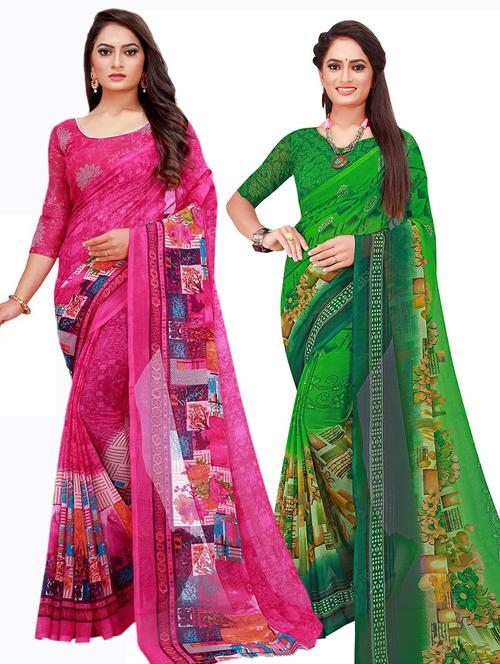 women's saree combo with blouse - 20210105 - Very Small Image - 1