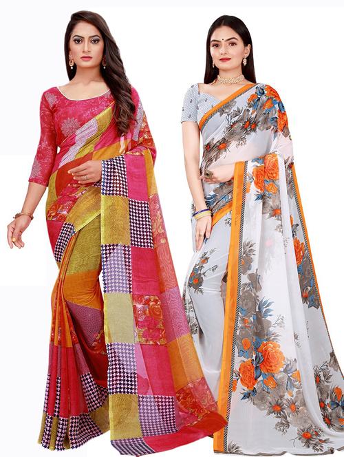 women's saree combo with blouse - 20210175 - Very Small Image - 1
