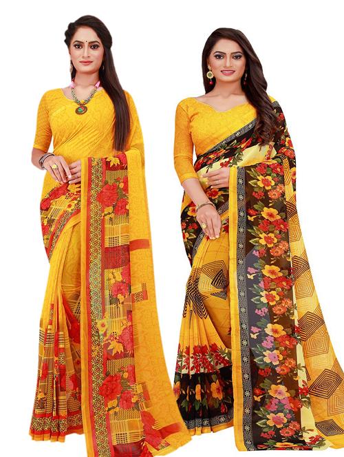 women's saree combo with blouse - 20210238 - Very Small Image - 1