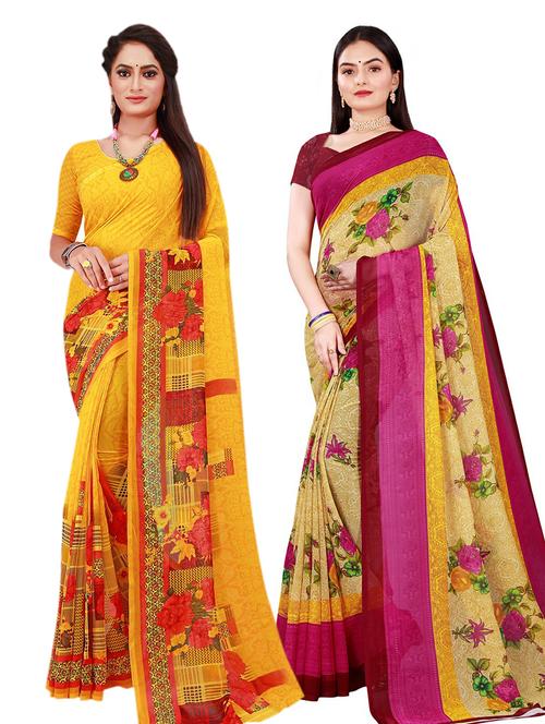 women's saree combo with blouse - 20210263 - Very Small Image - 1