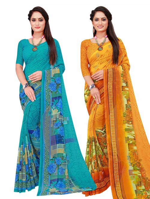 women's saree combo with blouse - 20210288 - Very Small Image - 1