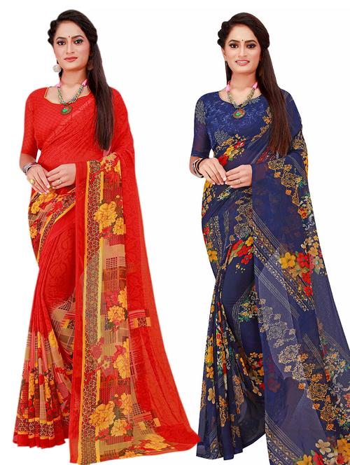 women's saree combo with blouse - 20210335 - Very Small Image - 1