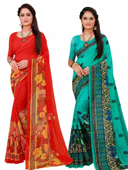 women's saree combo with blouse - 20210347 - Very Small Image - 1