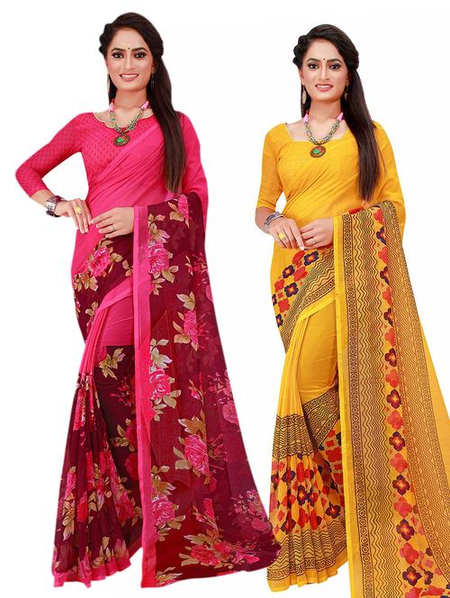 women's saree combo with blouse - 20210373 - Very Small Image - 1