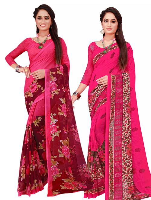 women's saree combo with blouse - 20210381 - Very Small Image - 1