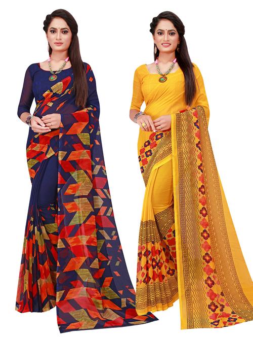 women's saree combo with blouse - 20210490 - Very Small Image - 1