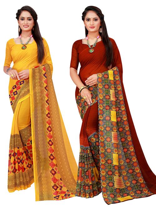 women's saree combo with blouse - 20210510 - Very Small Image - 1