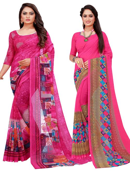 women's saree combo with blouse - 20210535 - Very Small Image - 1