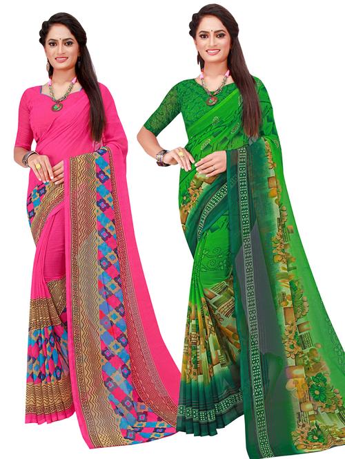 women's saree combo with blouse - 20210544 - Very Small Image - 1