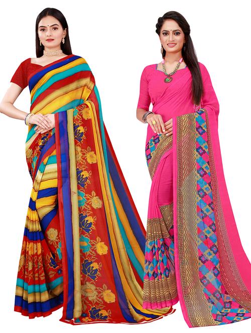 women's saree combo with blouse - 20210572 - Very Small Image - 1
