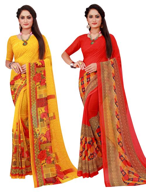 women's saree combo with blouse - 20210594 - Very Small Image - 1