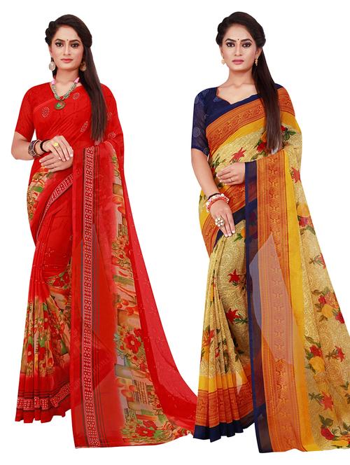 pack of 2 printed sarees - 20210703 - Very Small Image - 1