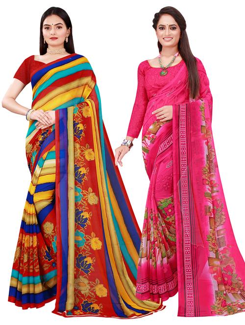 women's saree combo with blouse - 20210764 - Very Small Image - 1