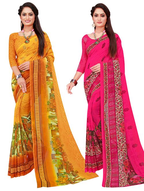 women's saree combo with blouse - 20210791 - Very Small Image - 1
