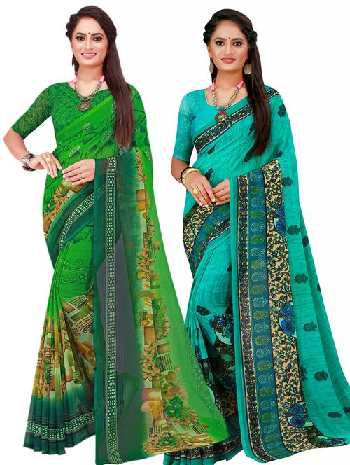 women's saree combo with blouse - 20210837 - Very Small Image - 1