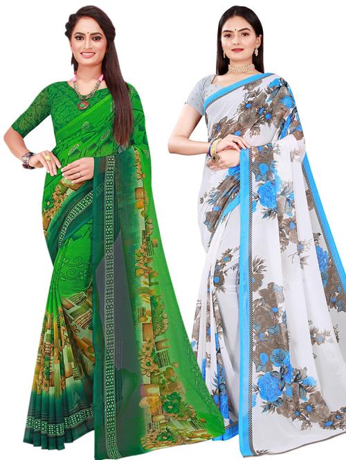 women's saree combo with blouse - 20210843 - Very Small Image - 1