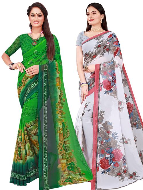 women's saree combo with blouse - 20210844 - Very Small Image - 1
