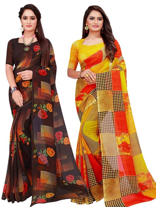 women's saree combo with blouse - 20210926 - Very Small Image - 1