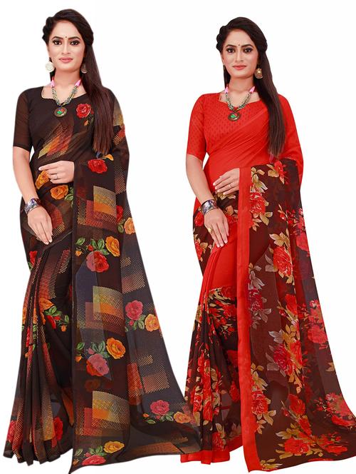women's saree combo with blouse - 20210931 - Very Small Image - 1