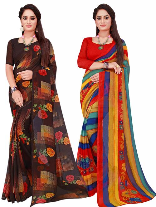 women's saree combo with blouse - 20210941 - Very Small Image - 1