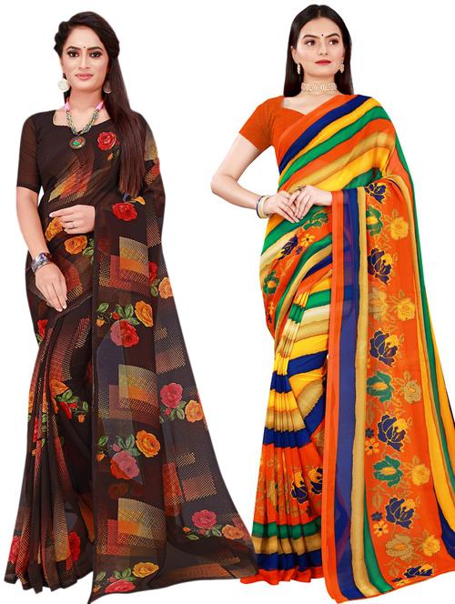 women's saree combo with blouse - 20210961 - Very Small Image - 1