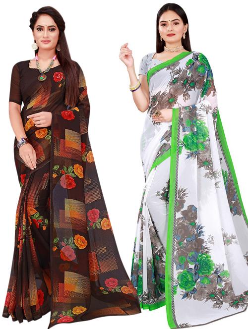 women's saree combo with blouse - 20210966 - Very Small Image - 1