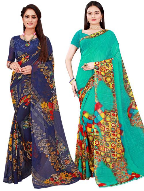 women's saree combo with blouse - 20211042 - Very Small Image - 1