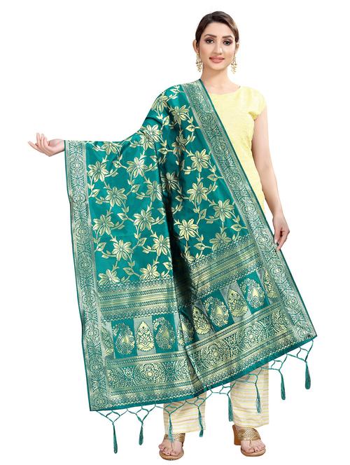 green banarasi dupatta - 20211648 - Very Small Image - 1