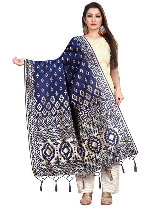 jacquard work banarasi dupatta - 20211654 - Very Small Image - 1