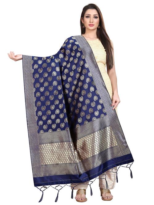 jacquard work banarasi dupatta - 20211662 - Very Small Image - 1