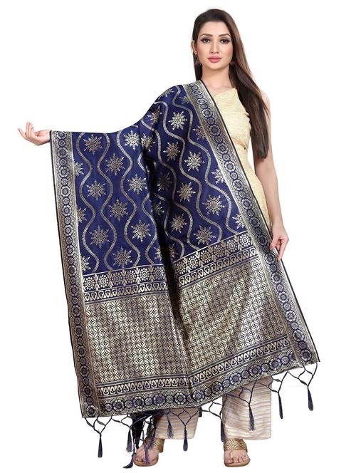 jacquard work banarasi dupatta - 20211665 - Very Small Image - 1