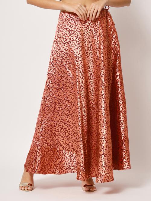 mid rise floral flared skirt - 20211780 - Very Small Image - 1