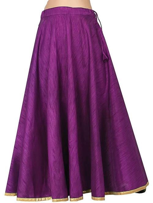 purple solid flared skirt - 20211791 - Very Small Image - 1