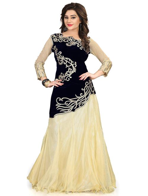 embroidered unstitched kurta skirt suit set - 20211891 - Very Small Image - 1