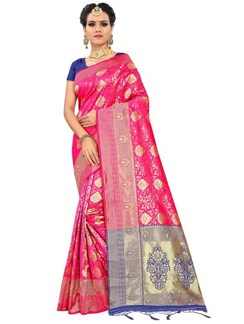 jacquard work banarasi saree with blouse - 20211982 - Very Small Image - 1