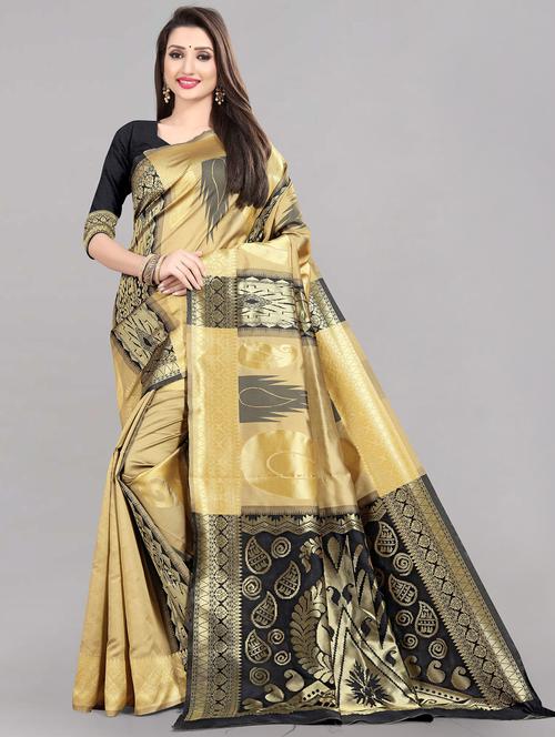 jacquard work banarasi saree - 20212041 - Very Small Image - 1