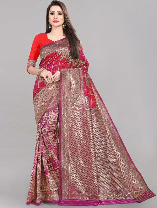 jacquard work banarasi saree - 20212048 - Very Small Image - 1