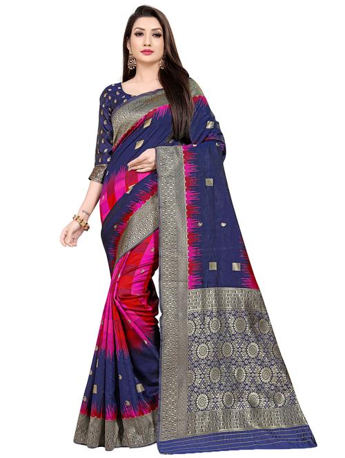 jacquard work banarasi saree - 20212079 - Very Small Image - 1