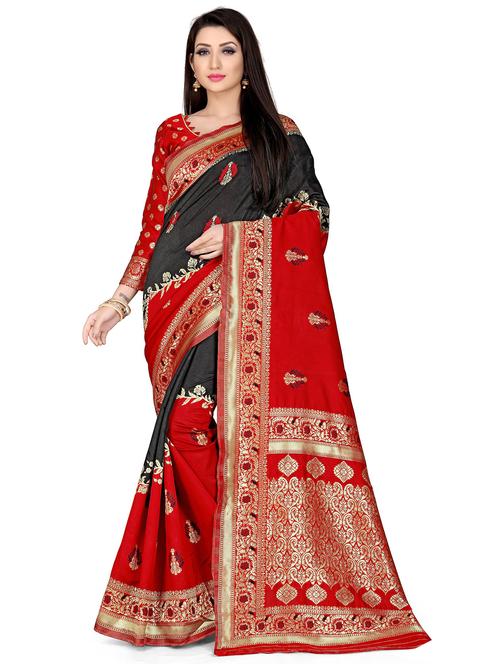 jacquard work banarasi saree - 20212084 - Very Small Image - 1