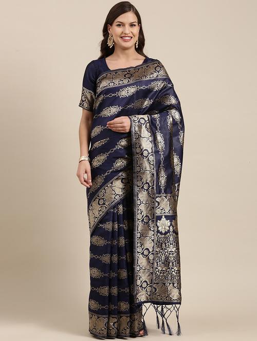 jacquard work banarasi saree - 20212093 - Very Small Image - 1